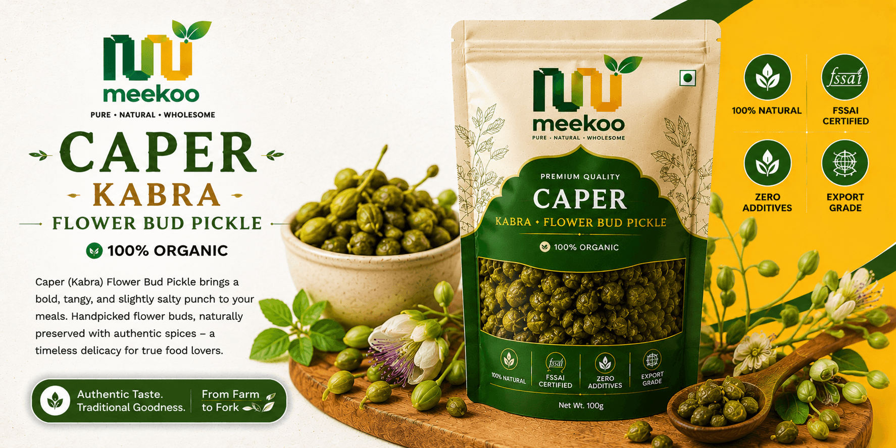 Caper (Kabra · Flower Bud Pickle) — Meekoo organic