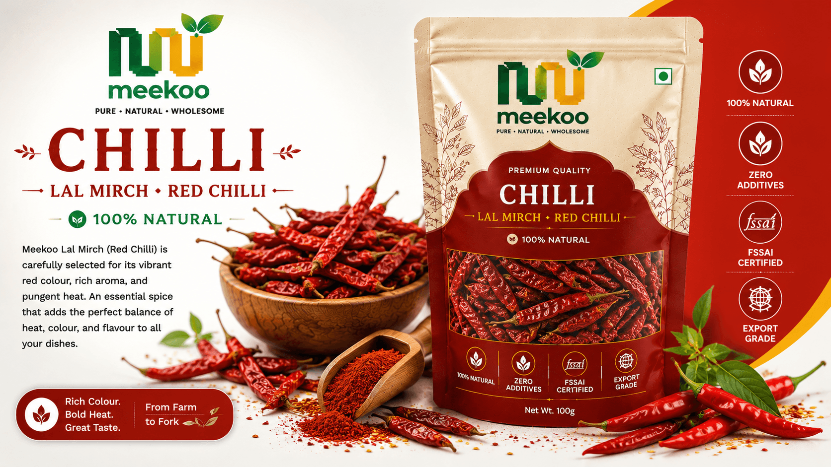 Chilli (Lal Mirch · Red Chilli) — Meekoo organic