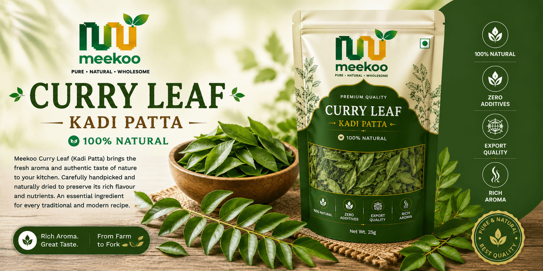 Curry Leaf (Kadi Patta) — Meekoo organic