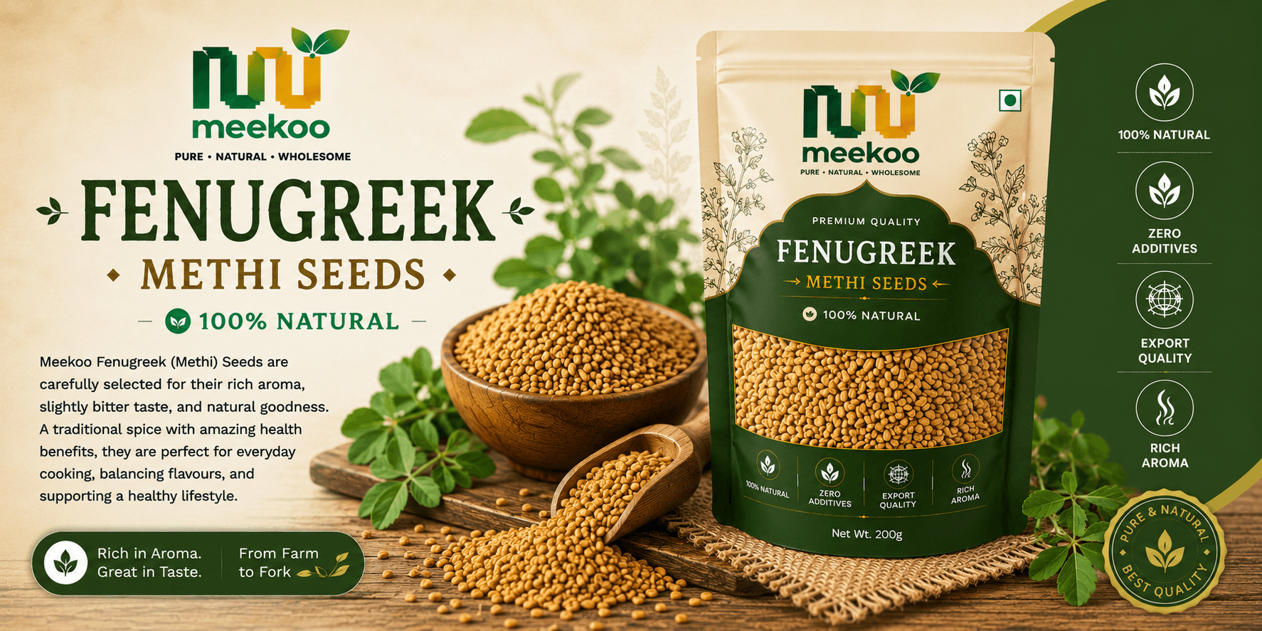 Fenugreek (Methi Seeds) — Meekoo organic