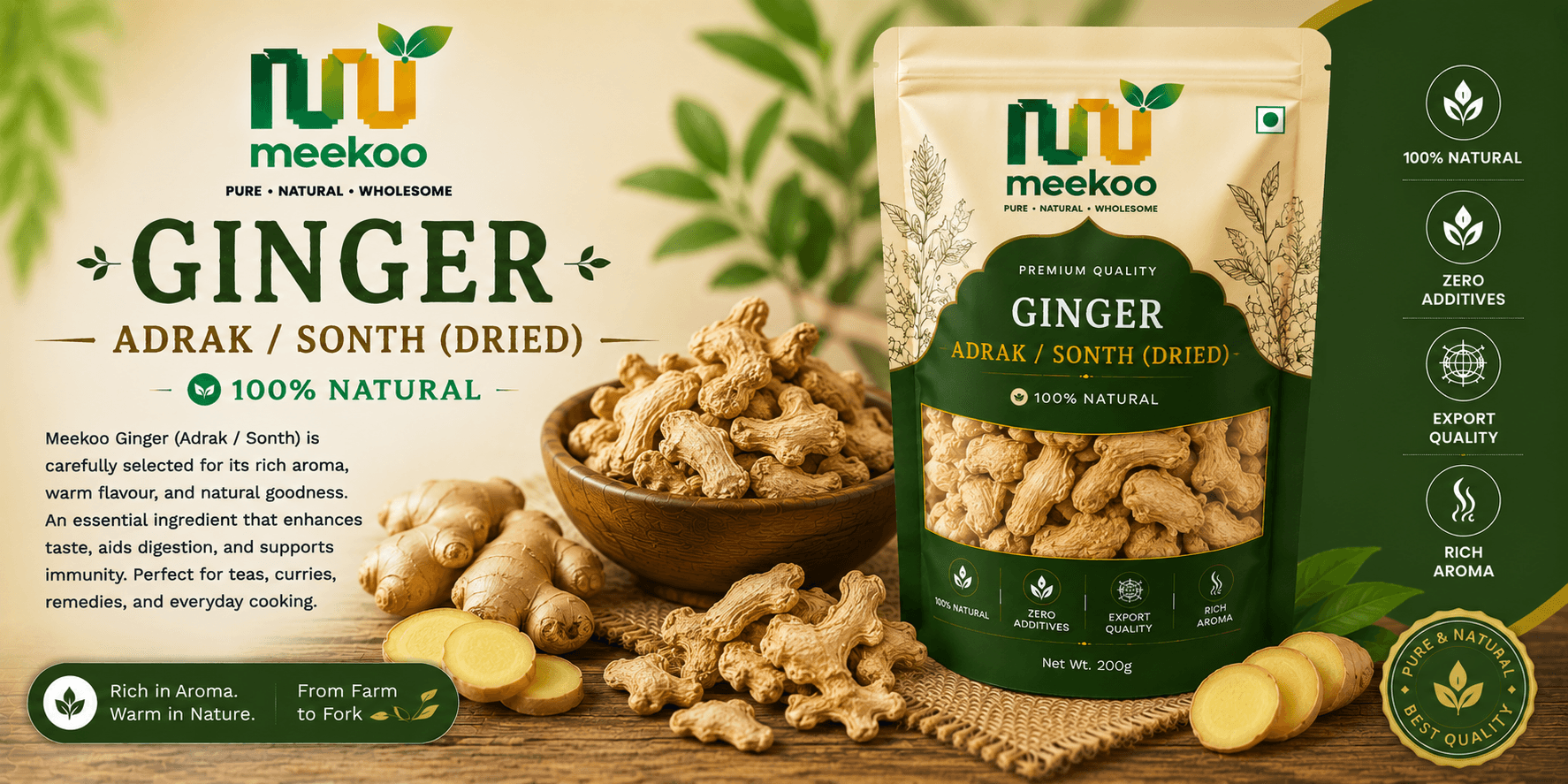 Ginger (Adrak / Sonth (dried)) — Meekoo organic