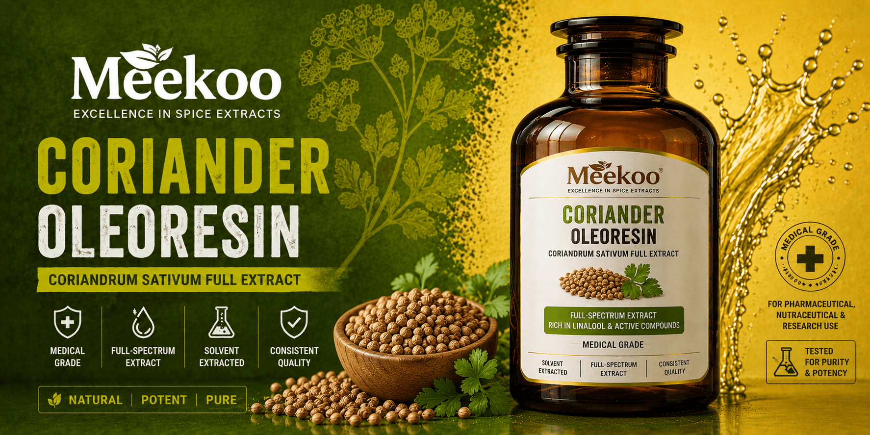 Coriander Oleoresin (Coriandrum sativum Full Extract) — Meekoo organic