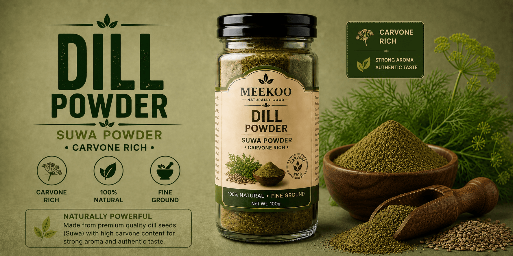 Dill Powder (Suwa Powder · Carvone Rich) — Meekoo organic