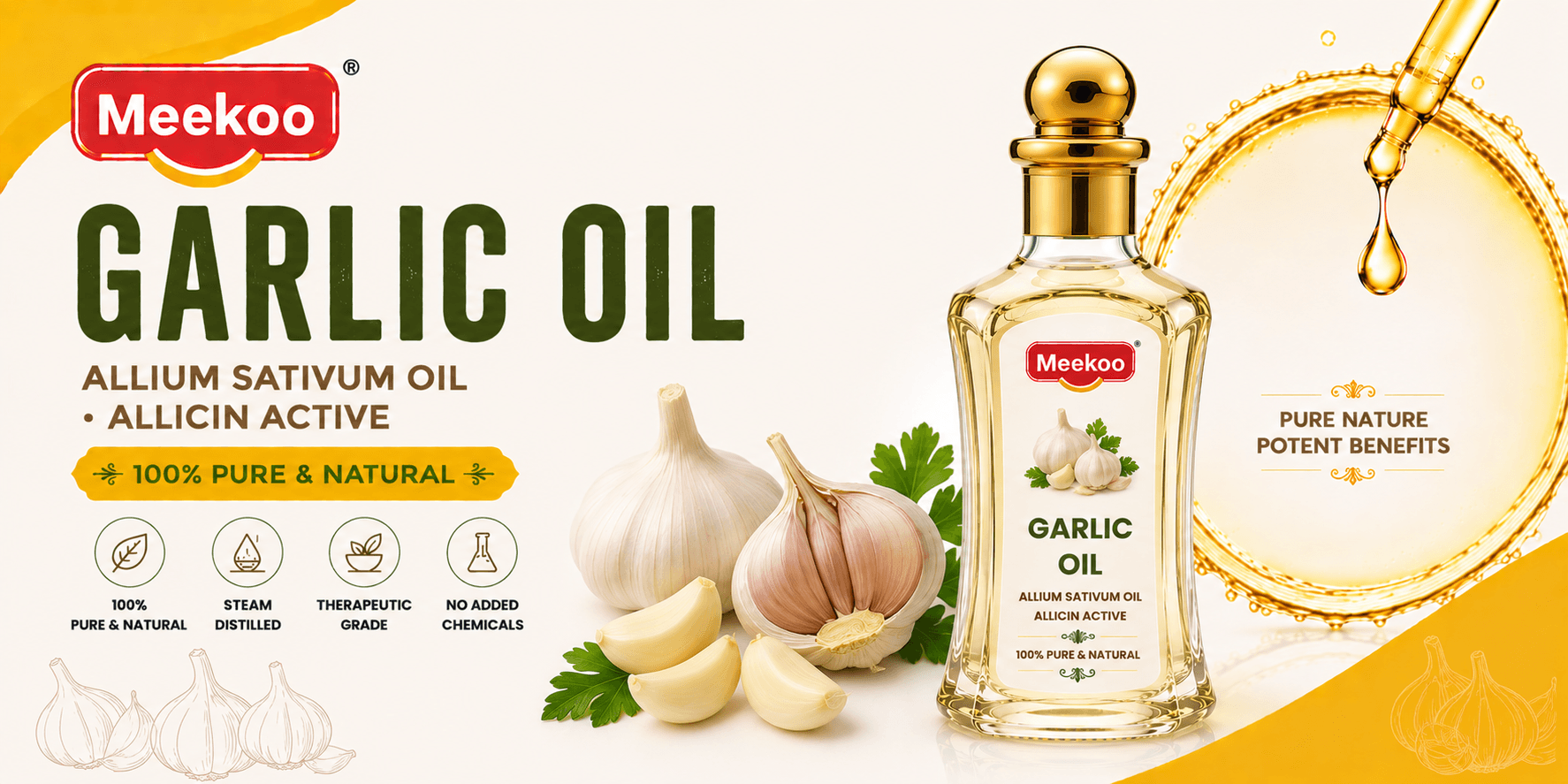 Garlic Oil (Allium sativum Oil · Allicin Active) — Meekoo organic