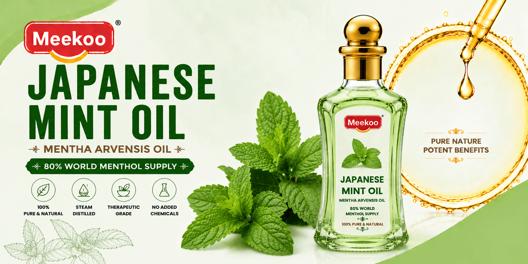 Japanese Mint Oil (Mentha arvensis Oil · 80% World Menthol Supply) — Meekoo organic