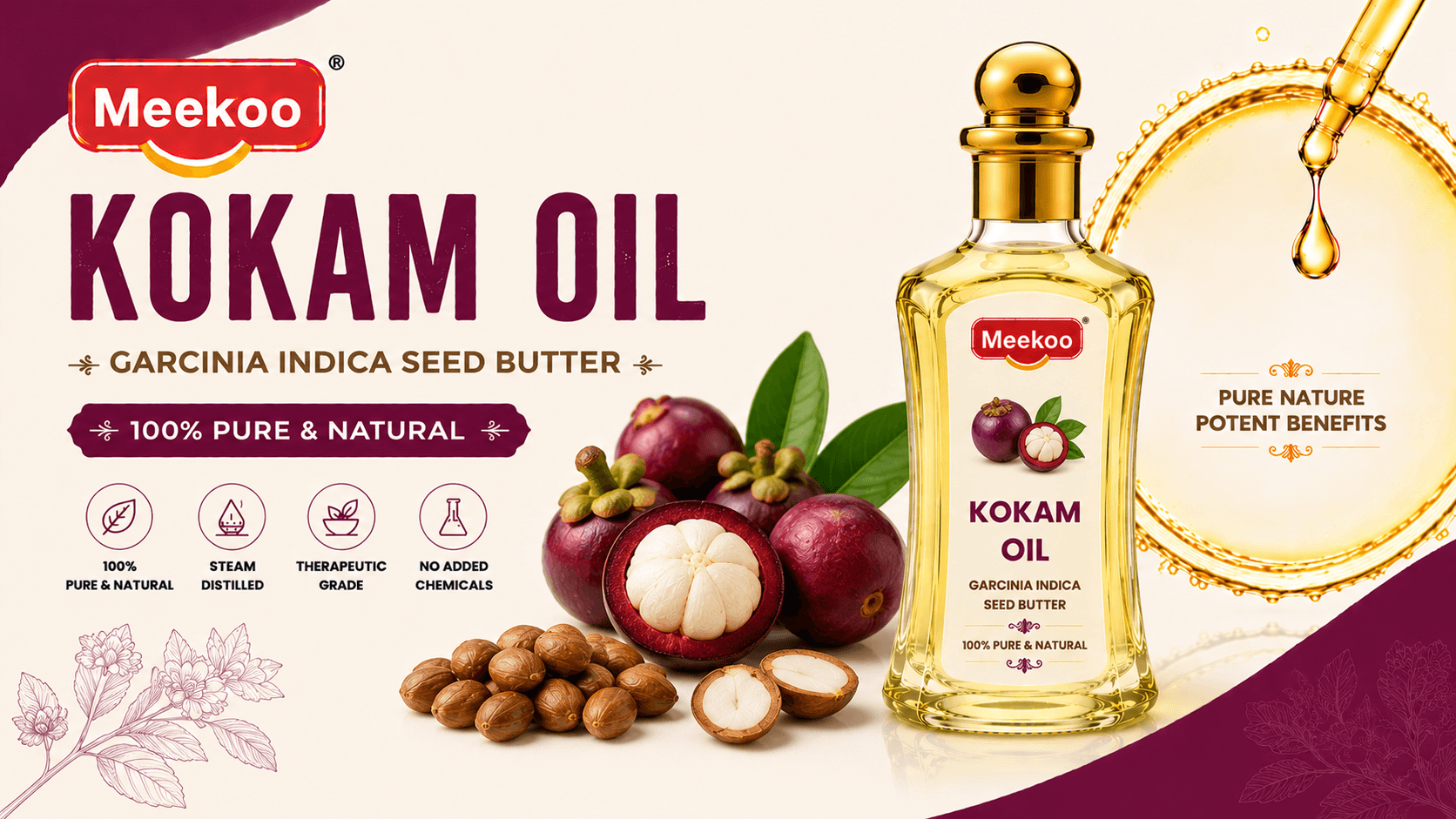 Kokam Oil (Garcinia indica Seed Butter) — Meekoo organic