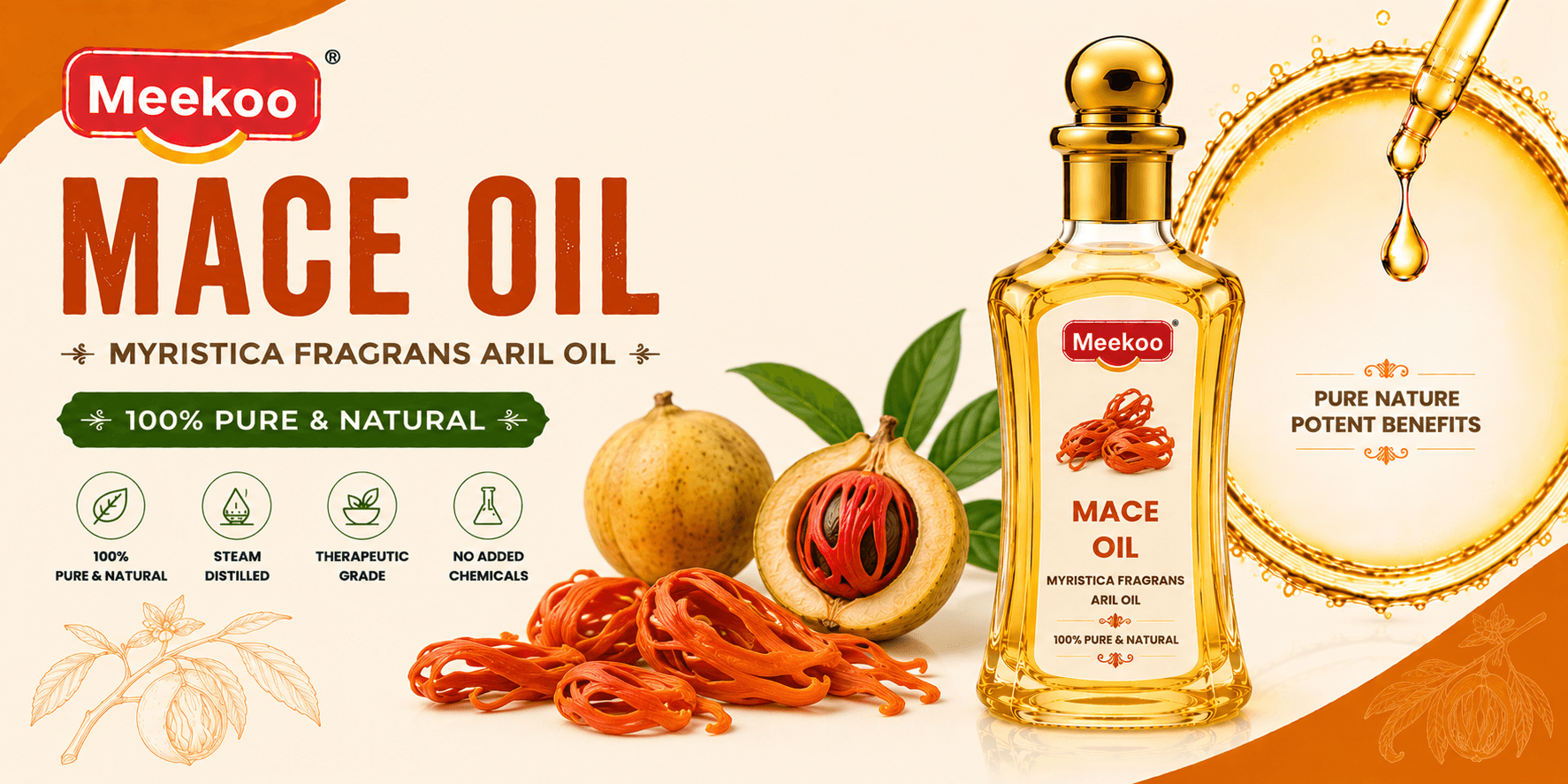Mace Oil (Myristica fragrans Aril Oil) — Meekoo organic