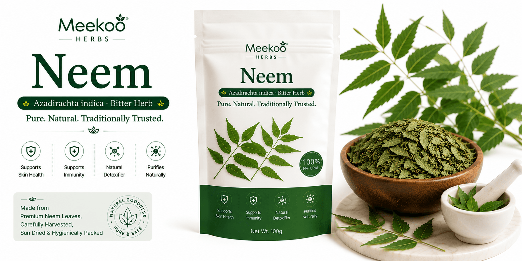 Neem (Azadirachta indica · Bitter Herb) — Meekoo organic