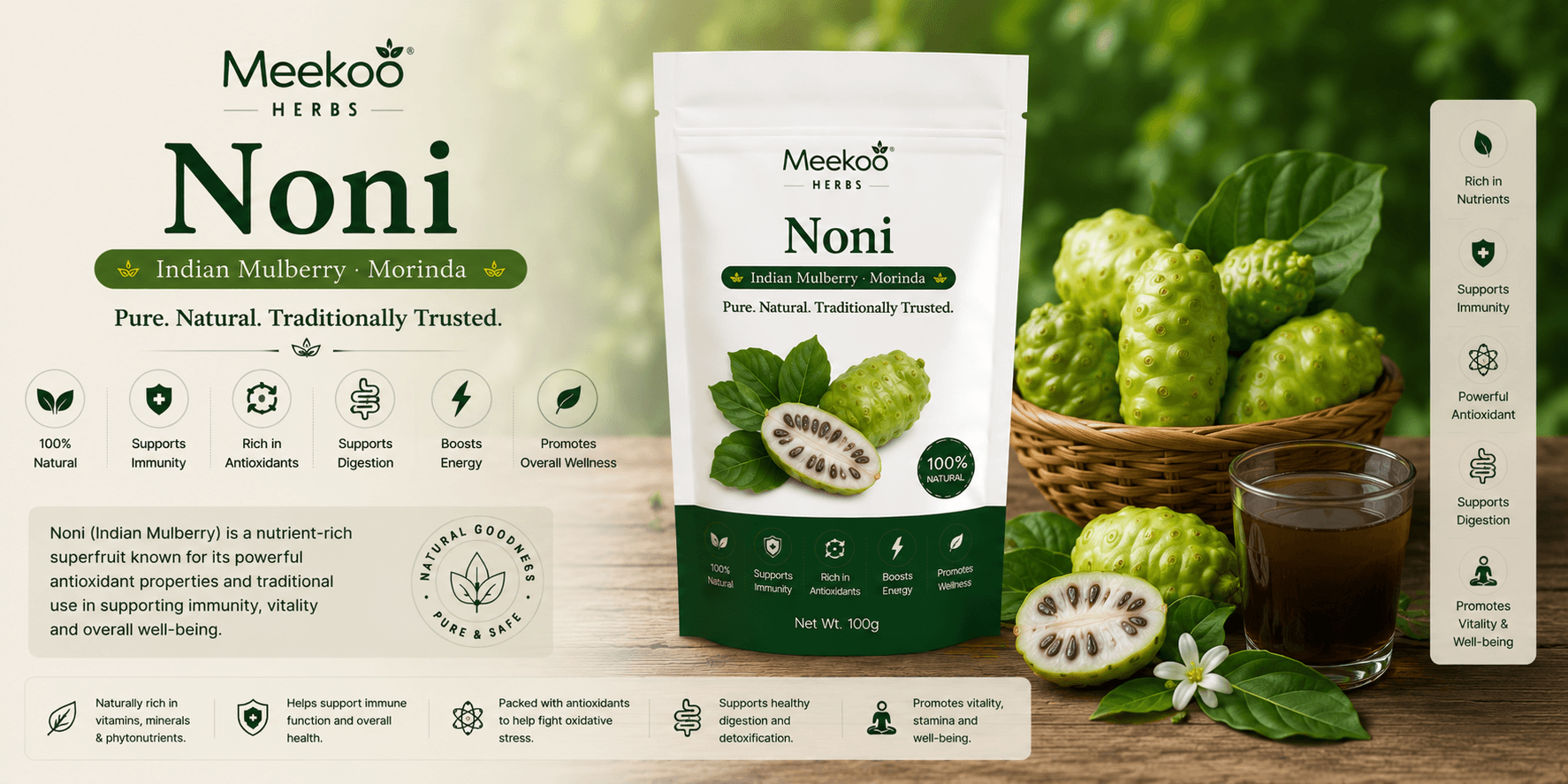 Noni (Indian Mulberry · Morinda) — Meekoo organic
