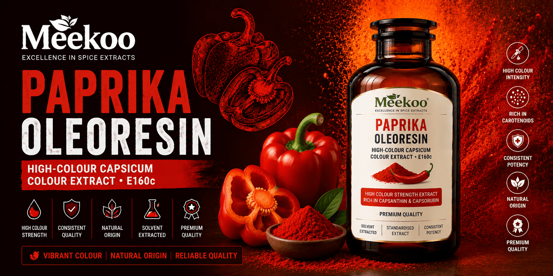 Paprika Oleoresin (High-Colour Capsicum Colour Extract · E160c) — Meekoo organic