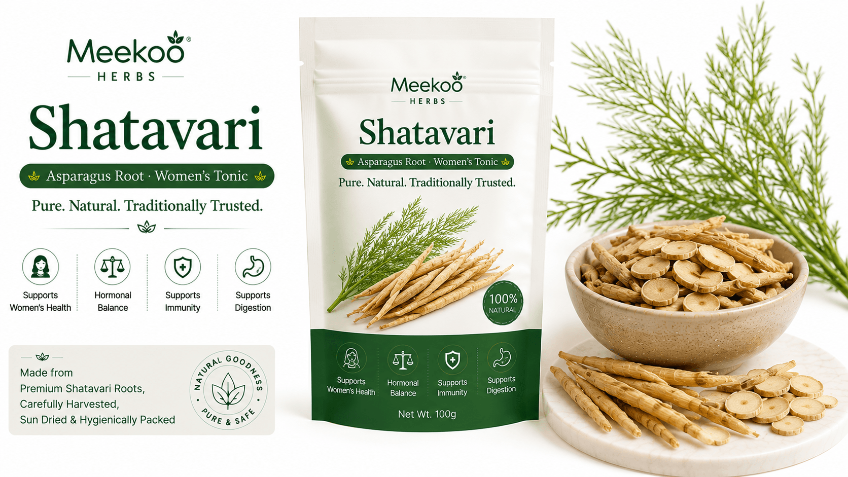 Shatavari (Asparagus Root · Women's Tonic) — Meekoo organic