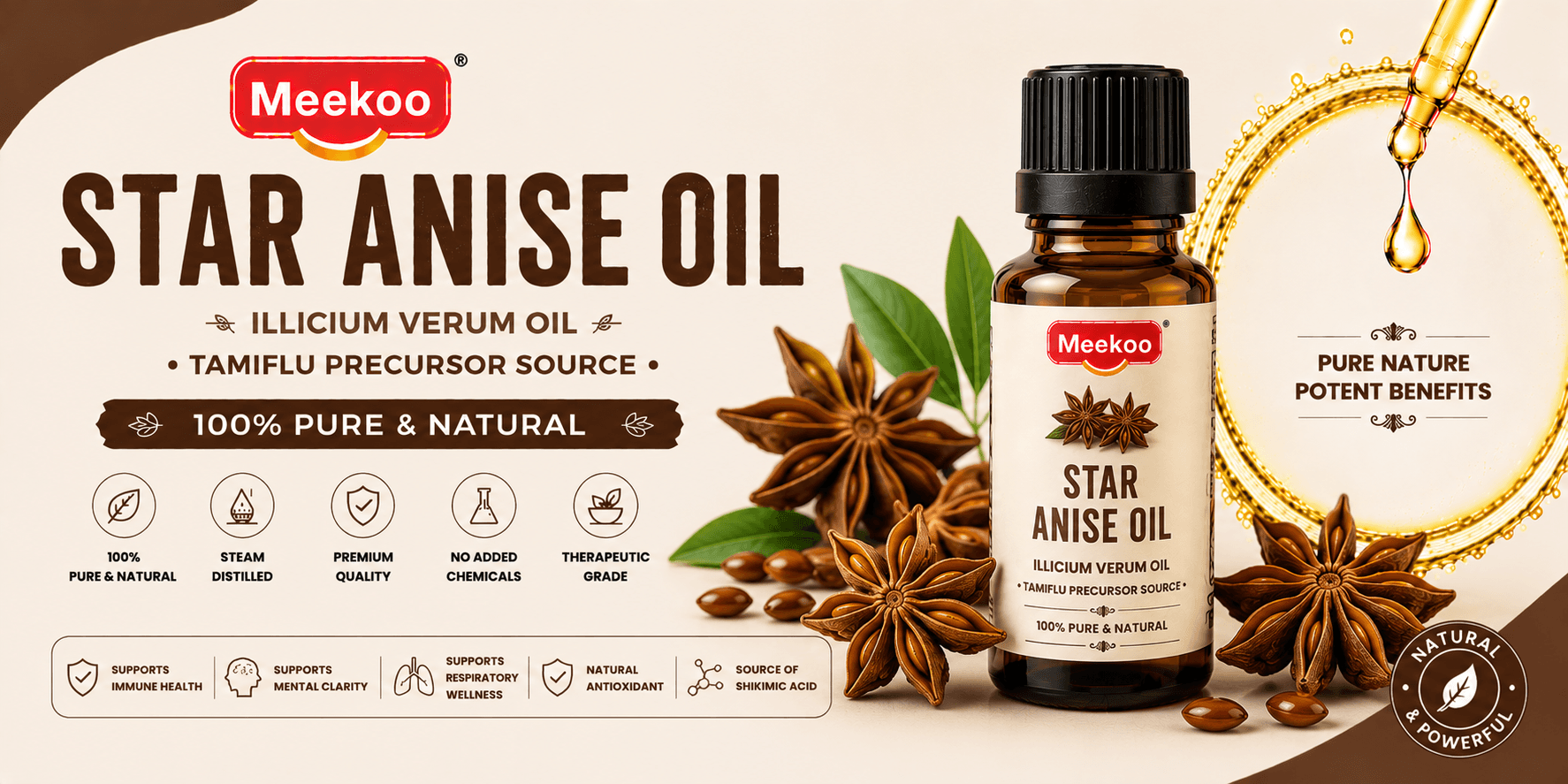 Star Anise Oil (Illicium verum Oil · Tamiflu Precursor Source) — Meekoo organic