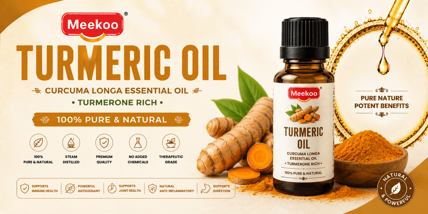 Turmeric Oil (Curcuma longa Essential Oil · Turmerone Rich) — Meekoo organic