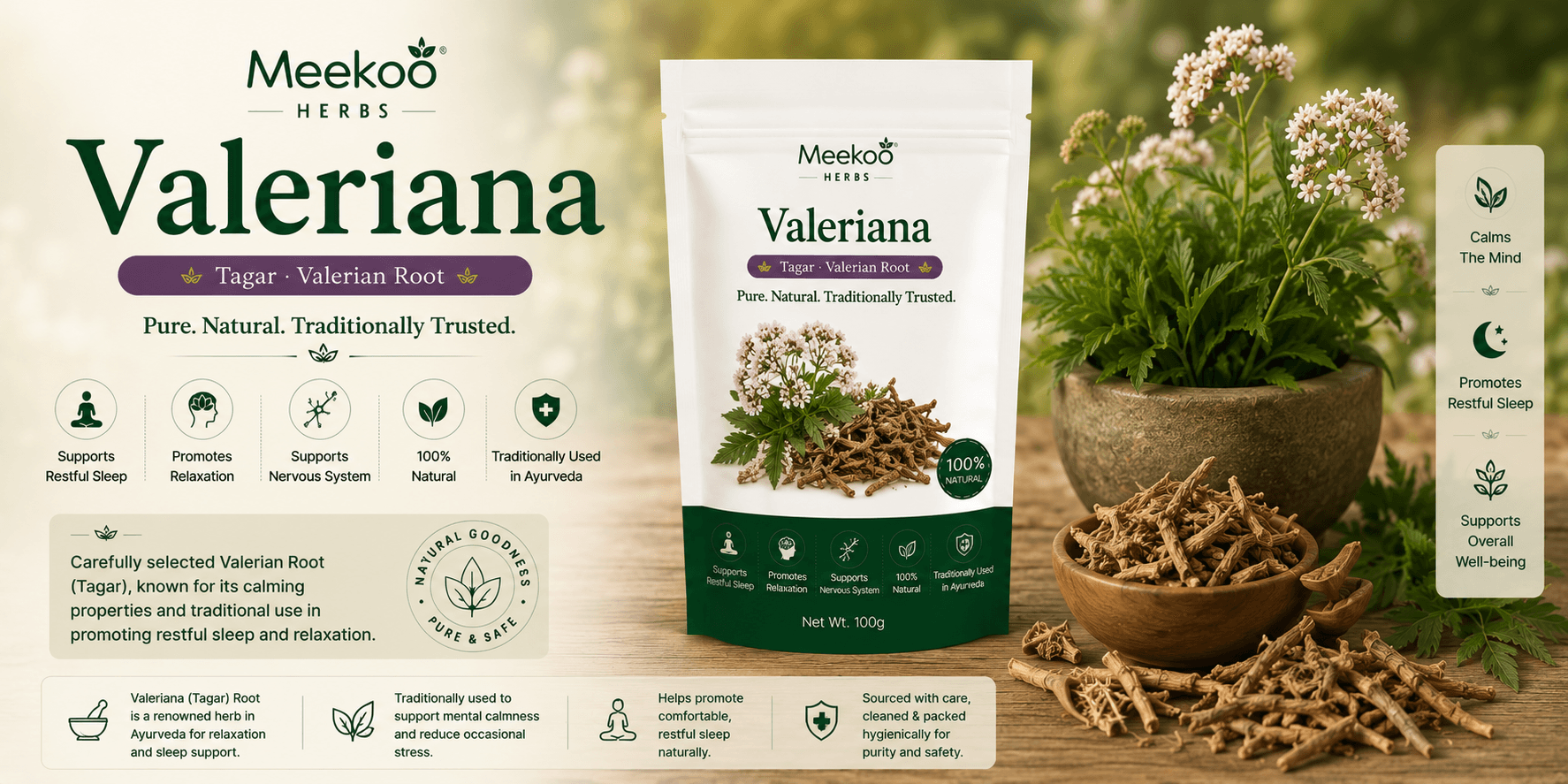 Valeriana (Tagar · Valerian Root) — Meekoo organic