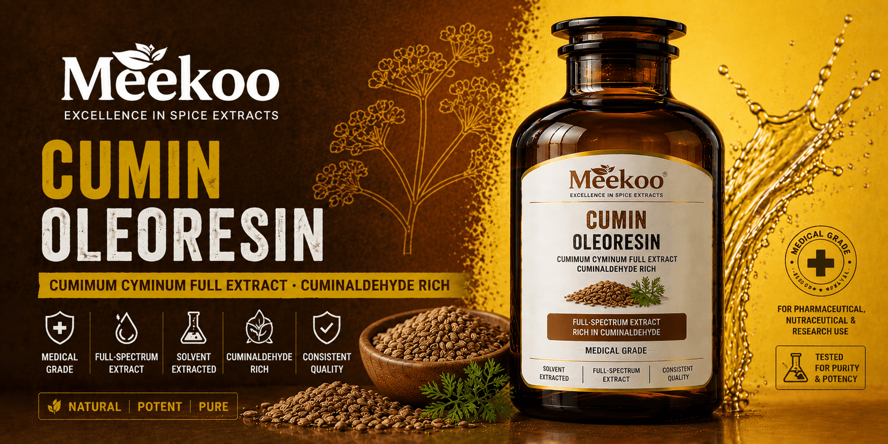 Cumin Oleoresin (Cuminum cyminum Full Extract · Cuminaldehyde Rich) — Meekoo organic