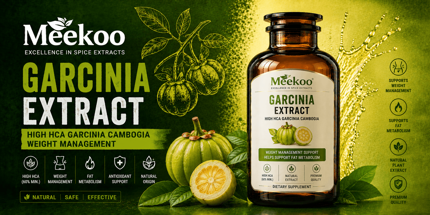 Garcinia Extract (High HCA Garcinia cambogia · Weight Management) — Meekoo organic